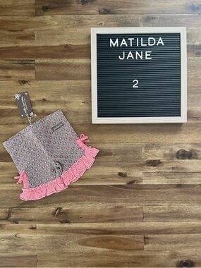 NWT Matilda Jane Enchanted Garden Lucille Shorties 2 Pink Patterned Knit Ruffle